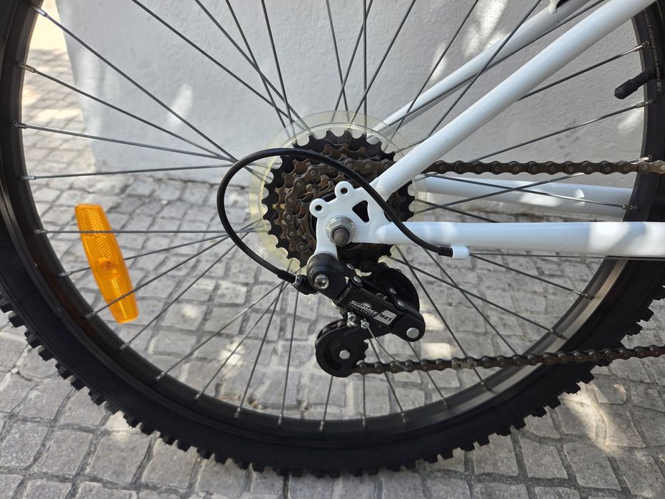Decathlon/B-Twin/ Rockrider 300 roda 24
roda 24
6 velocidades ( atras)
campaínha e luzes incluidas

Tudo nas melhores condições e pronta a usar, idea