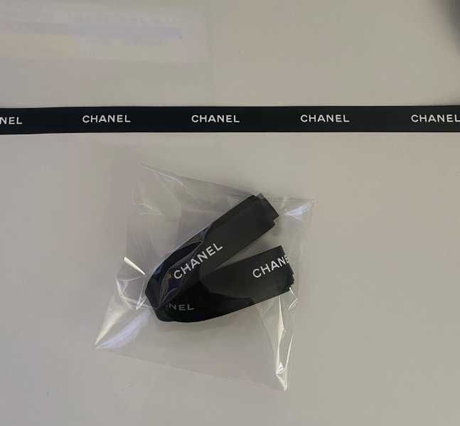Czarna wstążka chanel dł 150cm szer 1,8cm kokardka ozdoba włosów