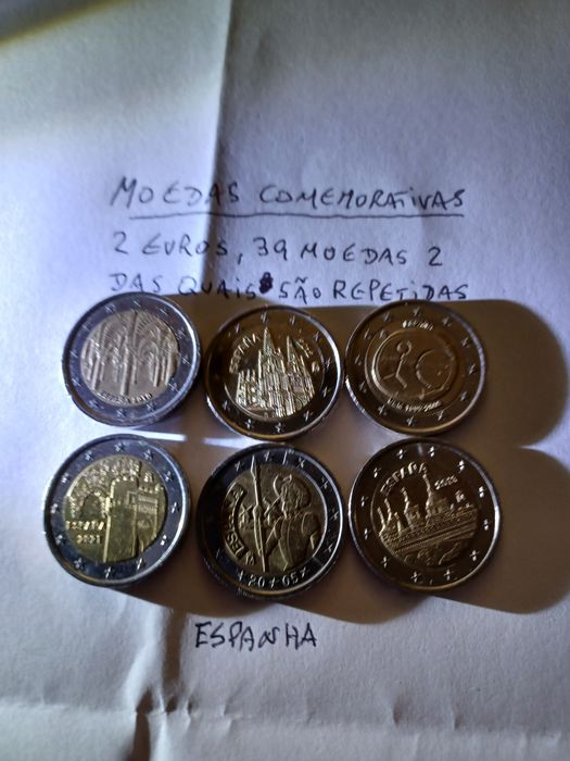 Vender moedas 2 euros comemorativos