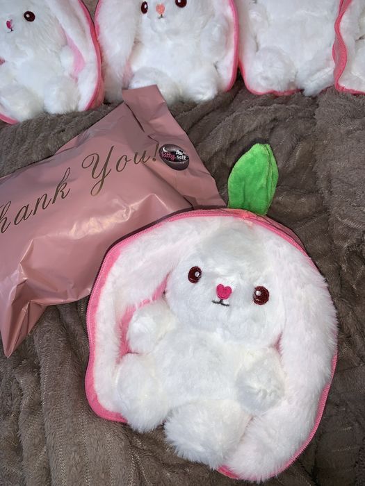 Іграшка кролик в полуничці. Strawberry bunny.