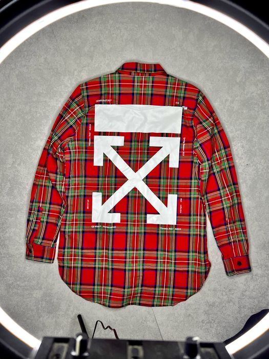 Тёплая плотная зимняя рубашка Off White оригинал размер XL