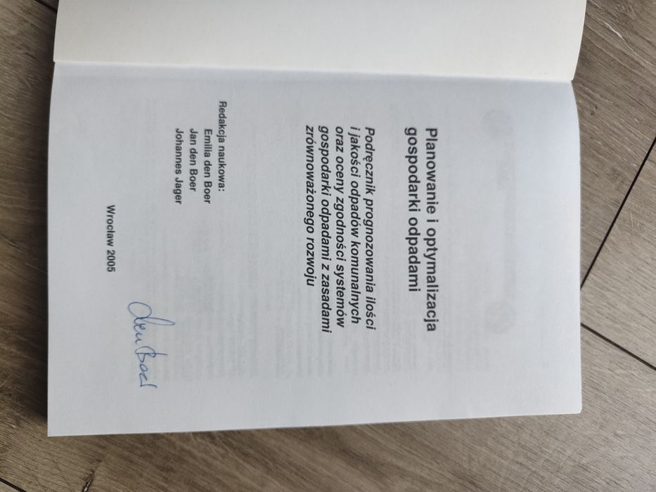 Książka planowanie i optymalizacja gospodarki odpadami E. Boer