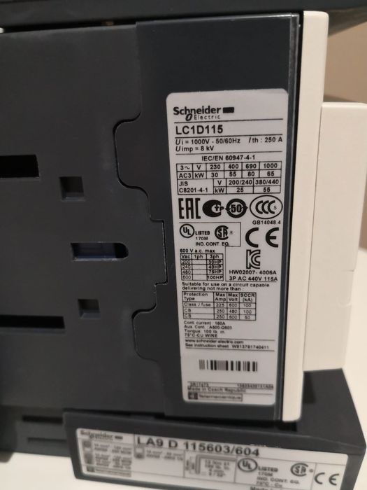 Stycznik mocy 115A 3P 230V AC  LC1D115