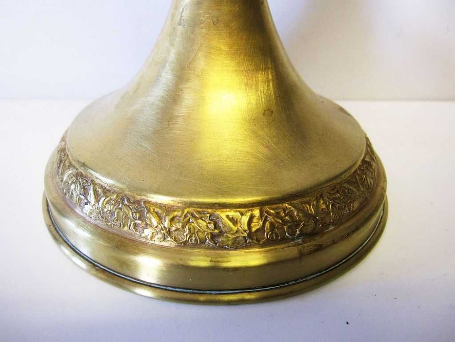 lindo antigo candeeiro de azeite francês com vidro esmaltado