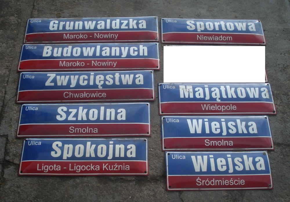 Stare tablice emaliowane szyldy ulice