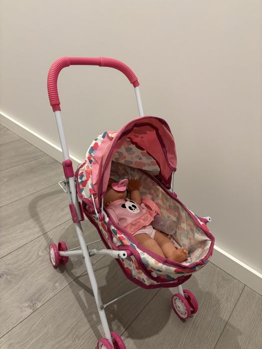 Pack brinquedos bebé – cama, cadeira de comer, carrinho e 5 bonecos