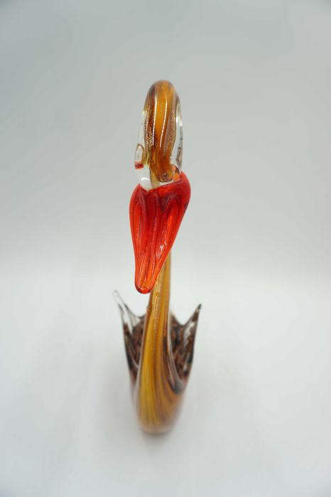 SZKŁO styl murano figurka piękny łabędz