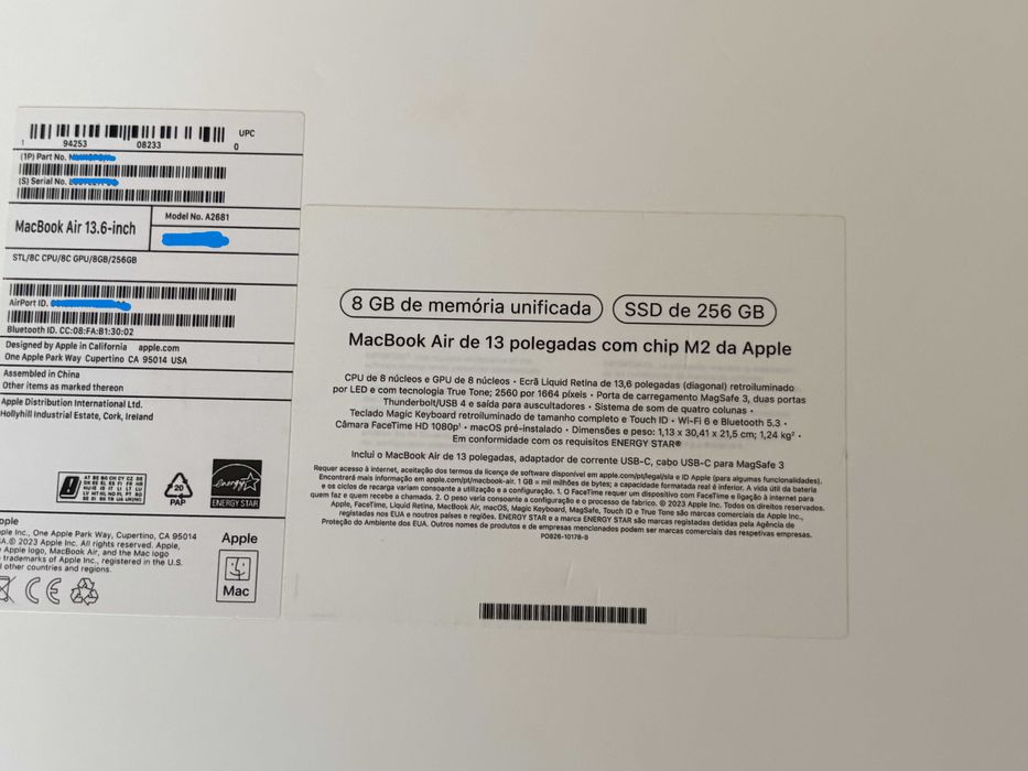 MacBook Air 13,6 M2 Apple IMACULADO (Fatura e Garantia)