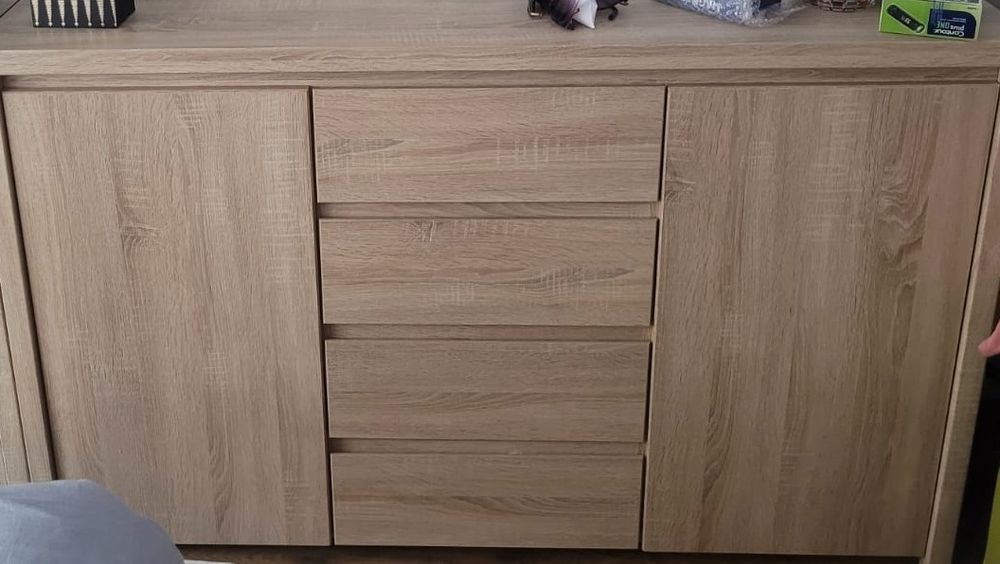 Komoda Kaspian Black Red White 2 sztuki