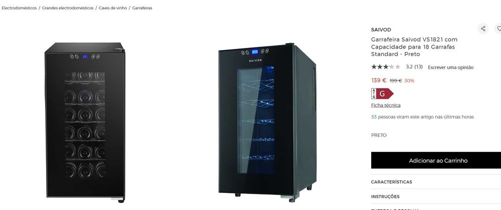 Garrafeira Saivod VS1821 para 18 Garrafas