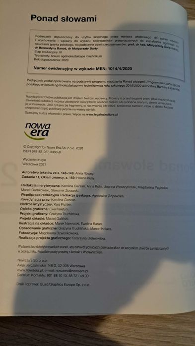 Ponad słowami klasa 2 cześć 2