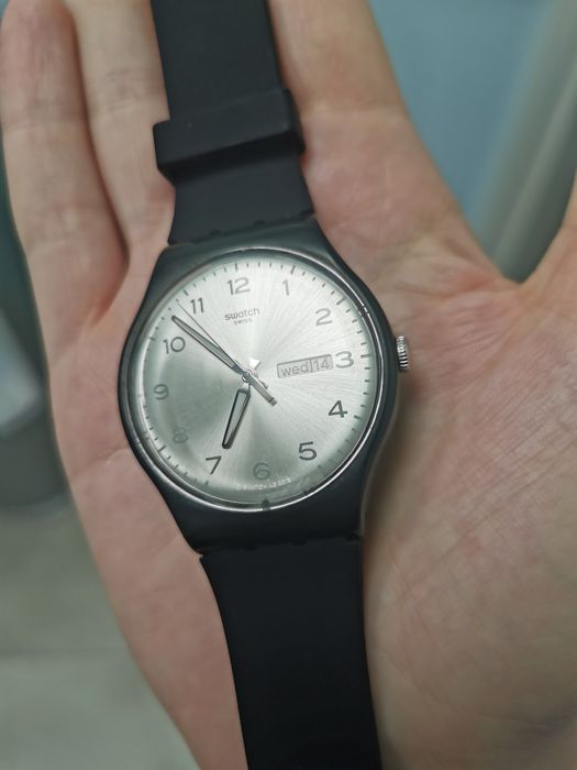 Zegarek swatch New gent 41mm czarny srebrny unisex