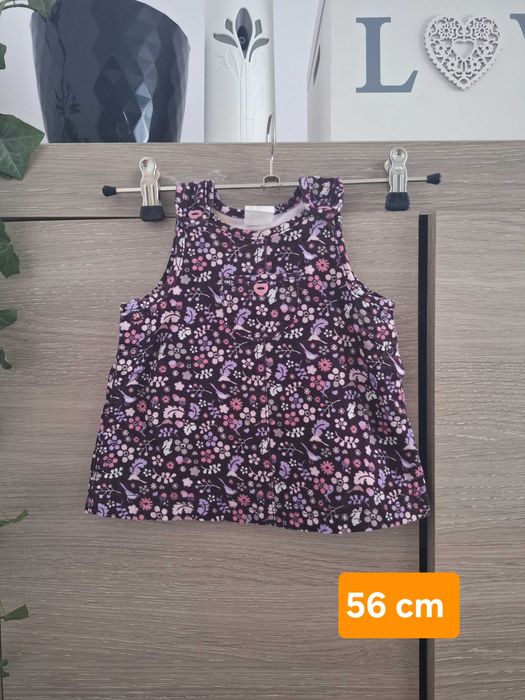 Sukienka w kwiatki i liście 56 cm