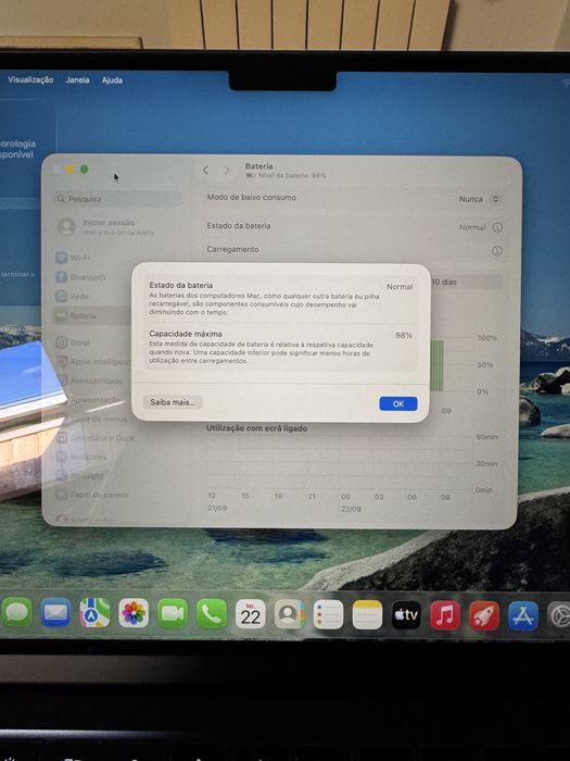 MacBook Air M2 13,6” | 8GB RAM | 256GB SSD | Impecável | BATERIA 98%