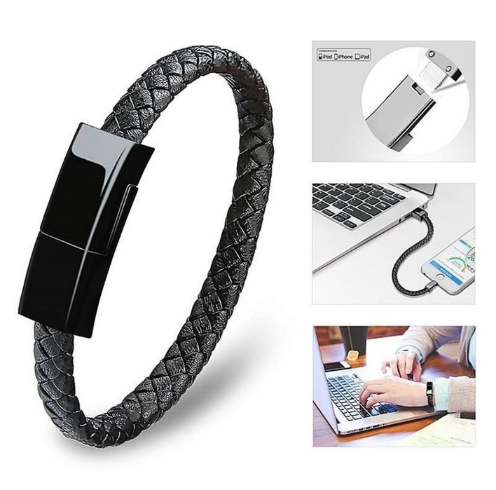 Kabel USB Ładowarka Bransoletka na nadgarstek iPhone 7 8 X XS 11 12 13