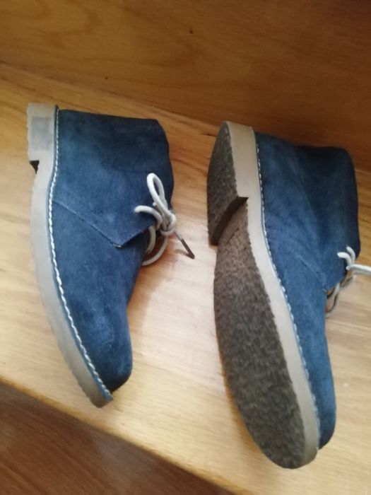 Botas elegantes de camurça azuis