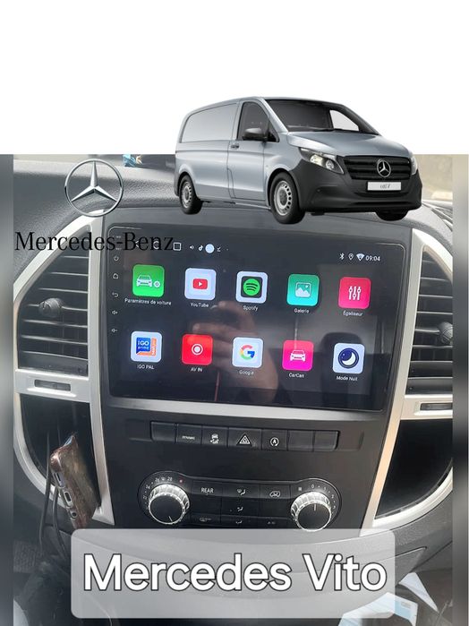 Rádio Android 14 com GPS Mercedes Vito 3 (Artigo Novo)