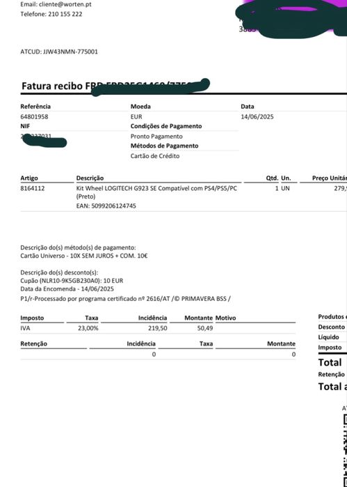 Volante + Pedais + Clutch Logitech G923 SE
