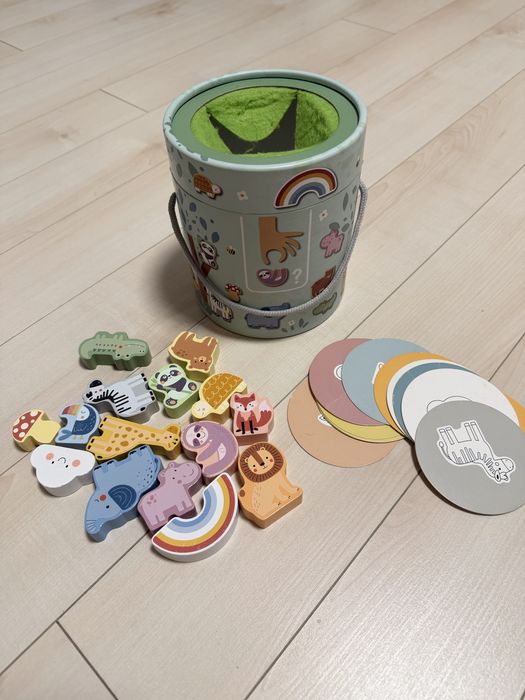 Тактильна гра “Таємниче відерце” Tooky Toy дерев’яне сенсорне лото