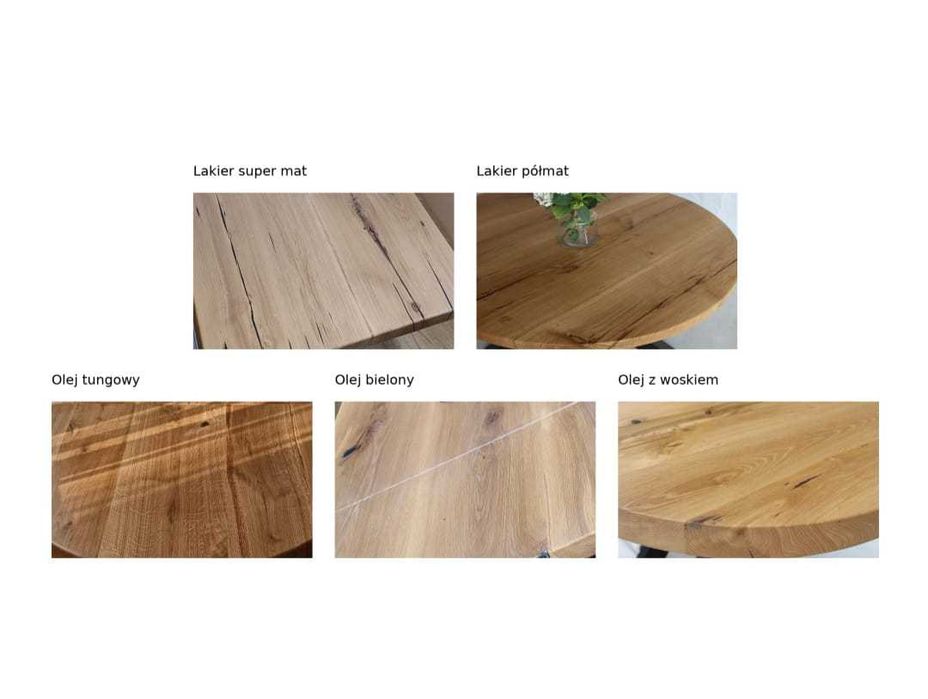 Stół okrągły dębowy 120 cm od stolarza grubość blatu 4 cm premium 120-220 cm  dowolny wymiar beżowy egger dąb lity