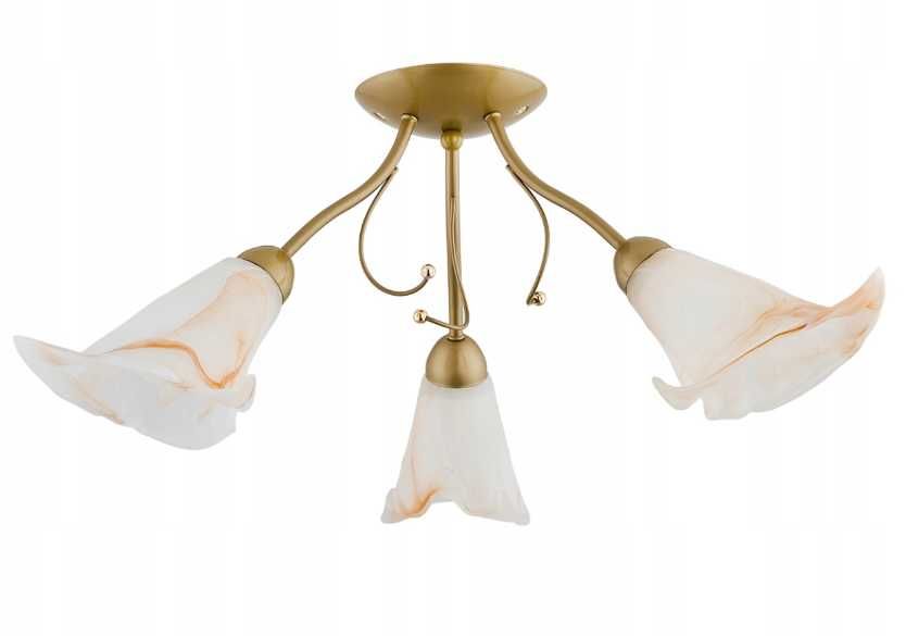Żyrandol Lampa sufitowa , 3 x40W, klosze w kształcie kwiatu