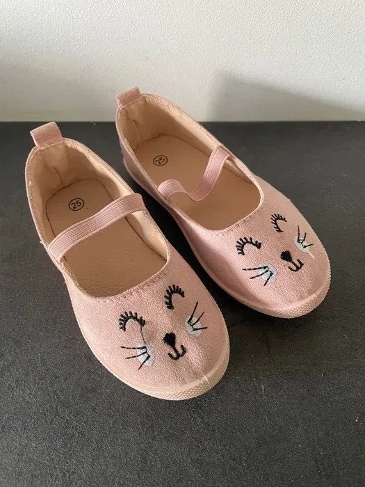 Kapcie balerinki różowe wkładka 14 cm