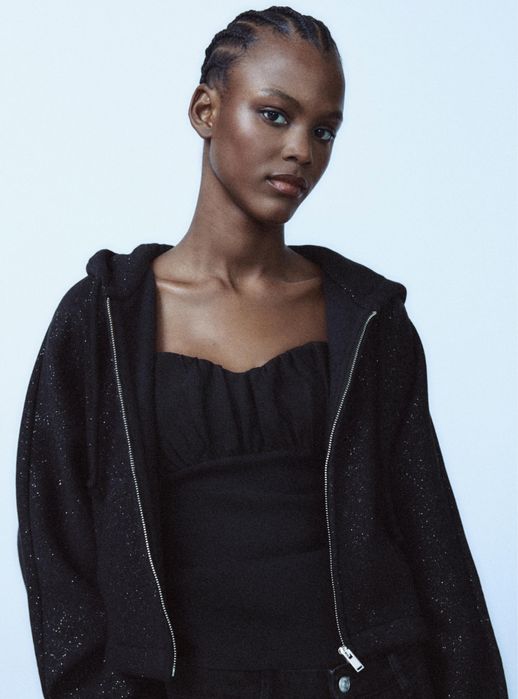 Кофта худи zara блискуча з блискітками