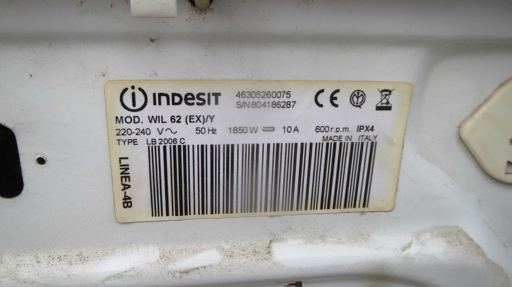 Іграшка пральна машина WIA101 запчастини PWSC 6108W Indesit WIL62 дітя