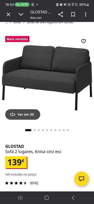 Sofá 2 Lugares ikea