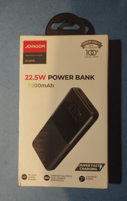 Повербанк JOYROOM 10000mAh, швидка зарядка PD3.0, QC 3.0, AFC, SCP...
