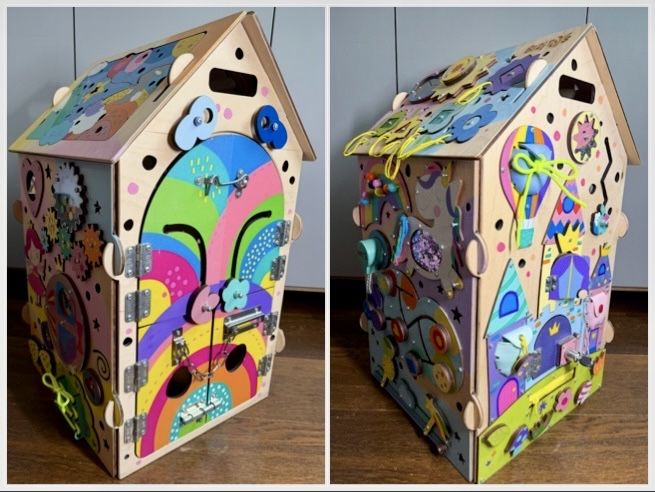 MEGA Domek 6w1 duża tablica kostka manipulacyjna Montessori nowe1600zł