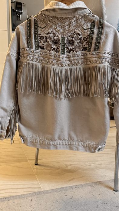 Джинсова куртка з бахромою, ромір S