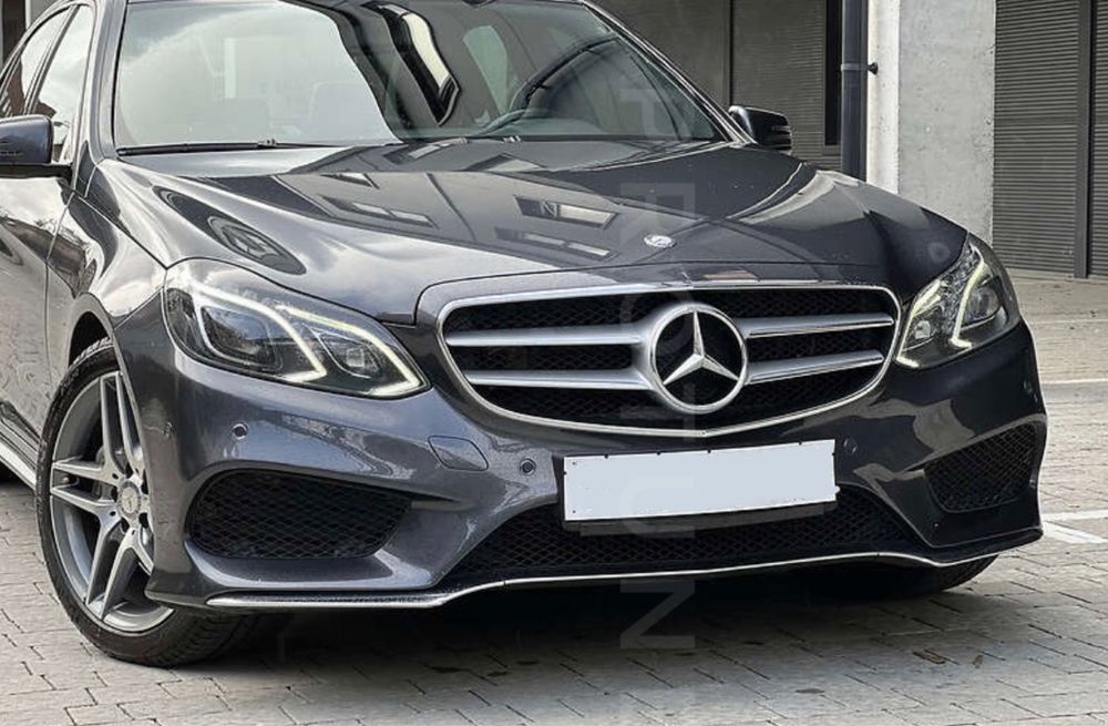 Бампер передний AMG решетка Mercedes E-Class W212 Рестайлинг