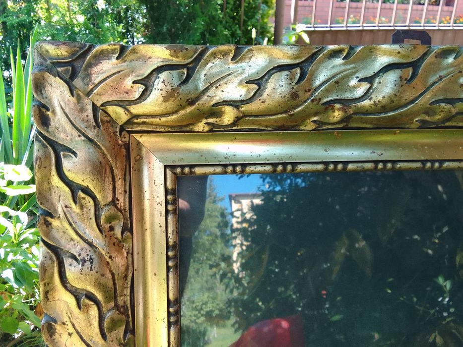 Vintage/ Obraz w  ramce drewnianej