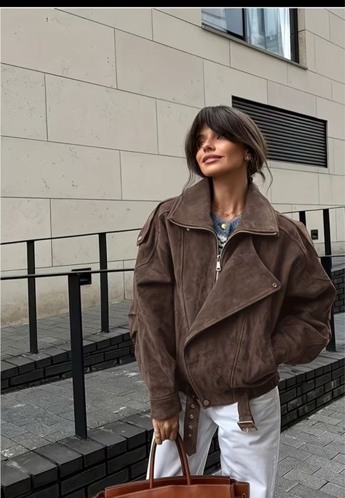 Стильна  косуха в трендовому шоколадному кольорі