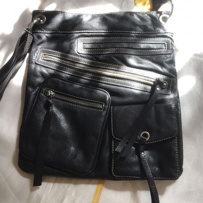 Подарок любимому. Брендовая кожаная мужская сумка River Island