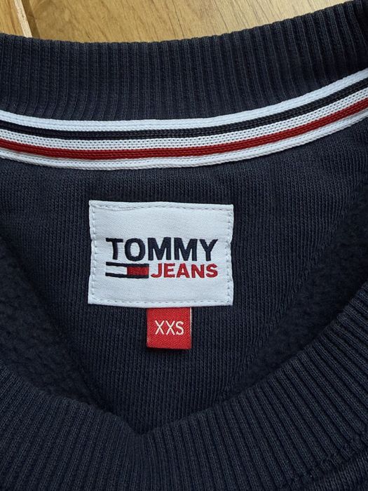 Bluza Tommy Jeans XXS Crewneck Granatowa Vintage Haft Boxy