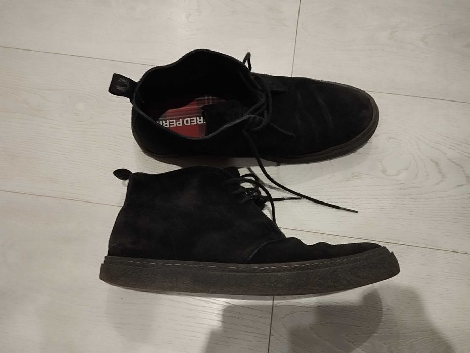 Fred Perry мужские ботинки замшевые демисизон черные Black Original