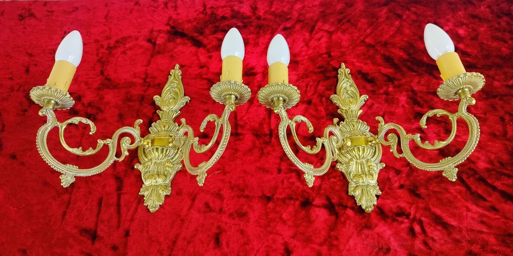 Piekne stylowe mosiężne palacowe kinkiety