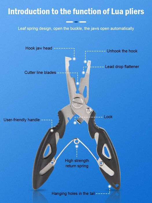 Szczypce wędkarskie nożyczki wędkarskie + elastyczna sprężynka