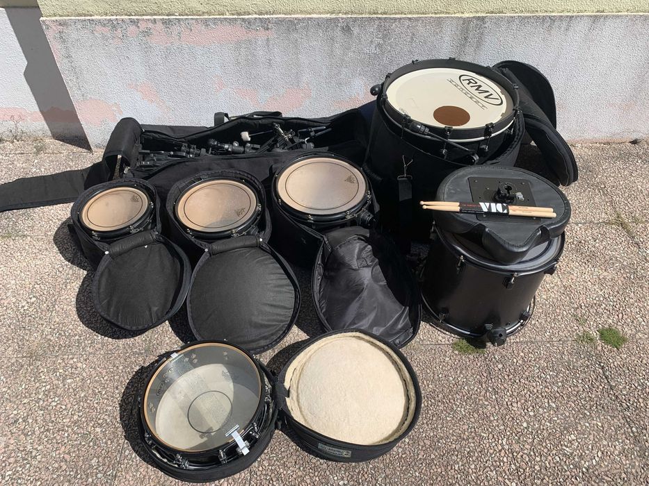 Kit Bateria RMV Completo + Tarola Yamaha Steve Gadd + Pratos + Pedal + Sacos