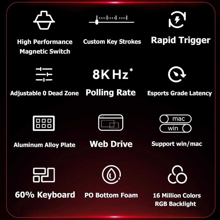 MADLIONS 60HE hall effect rapid trigger клавіатура keyboard
