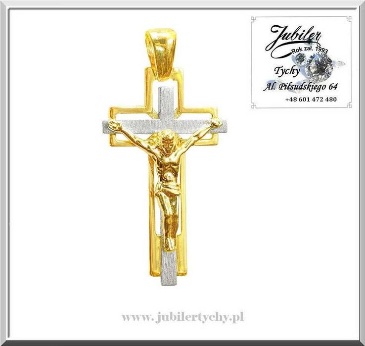Złoty krzyżyk z wizerunkiem Jezusa złoto 585 Jubiler Tychy