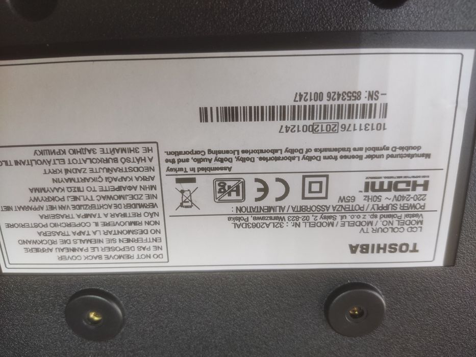 Телевізор toshiba 32la2063dal