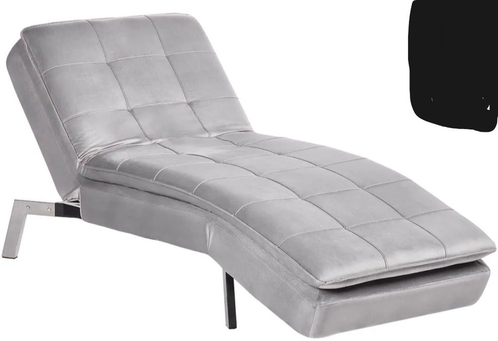 Chaise-longue Beliani ajustável em veludo