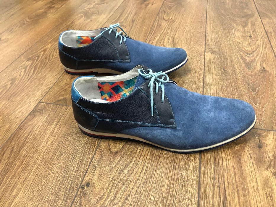 Buty skórzane męskie Ryłko zamszowe 42
