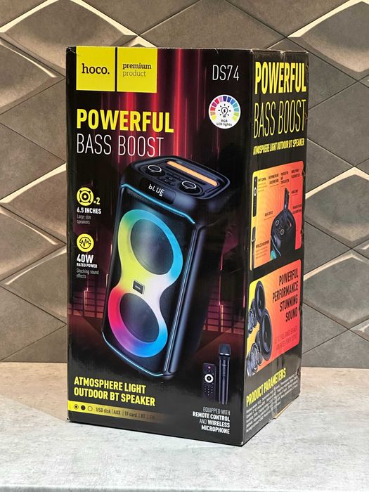 Акустика-караоке беспроводной микрофон HOCO DS74 40W BT/FM/USB/AUX/TF