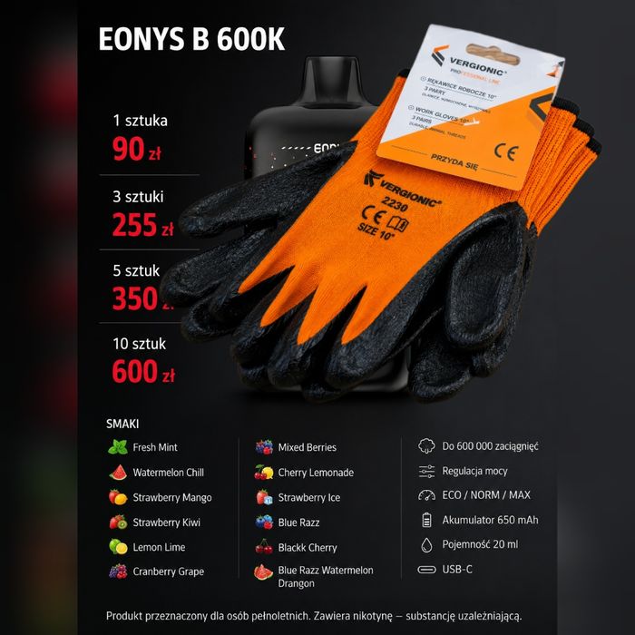 Rękawice  Eobys 600k