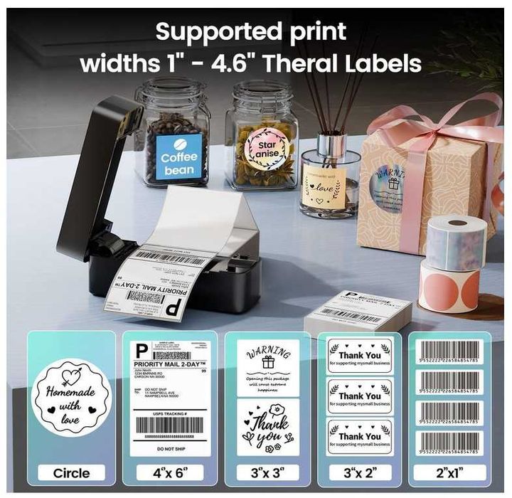 Drukarka etykiet wysyłkowych 4x6" Bluetooth Phomemo 241BT