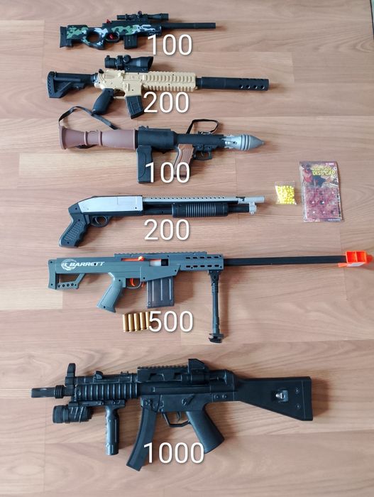 Большой набор игрушечного оружия, винтовки, дробовик, пистолеты, автоматы